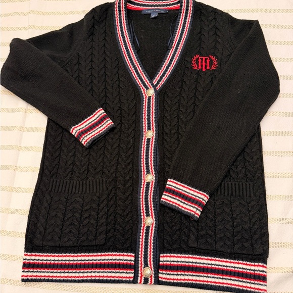 Tommy Hilfiger Cable-Knit Varsity Cardigan Small - Picture 5 of 9